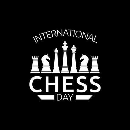vector graphic of international chess day good for international chess day celebration. flat design. flyer design.flat illustration.のイラスト素材