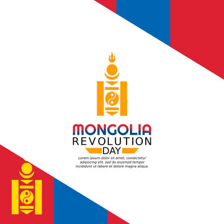vector graphic of Mongolia revolution day good for Mongolia revolution day celebration. flat design. flyer design.flat illustration.のイラスト素材