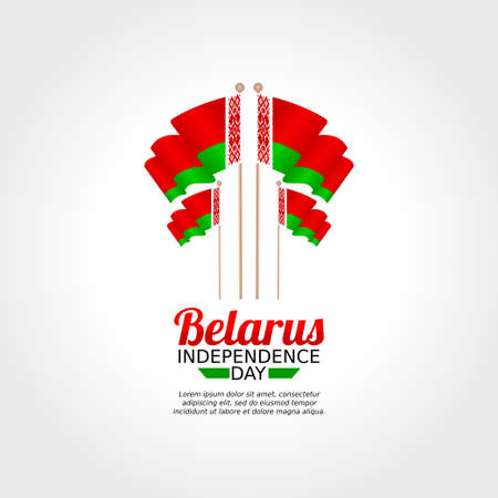 vector graphic of Belarus independence day good for Belarus independence day celebration. flat design. flyer design.flat illustration.のイラスト素材