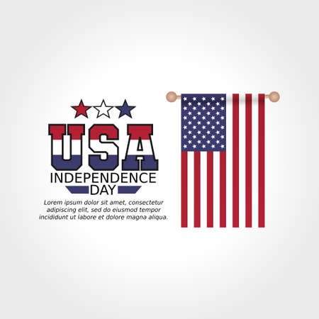vector graphic of USA independence day good for USA independence day celebration. flat design. flyer design.flat illustration.のイラスト素材