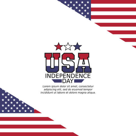 vector graphic of USA independence day good for USA independence day celebration. flat design. flyer design.flat illustration.のイラスト素材