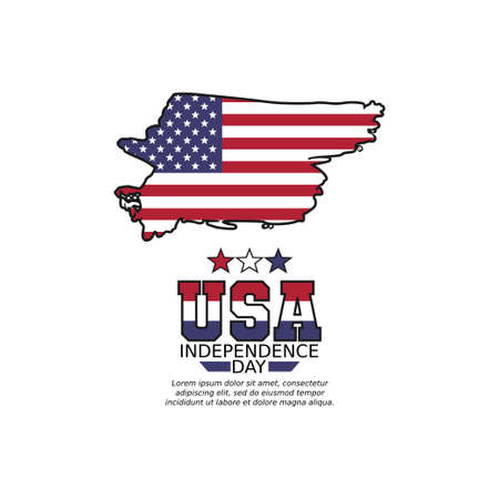 vector graphic of USA independence day good for USA independence day celebration. flat design. flyer design.flat illustration.のイラスト素材