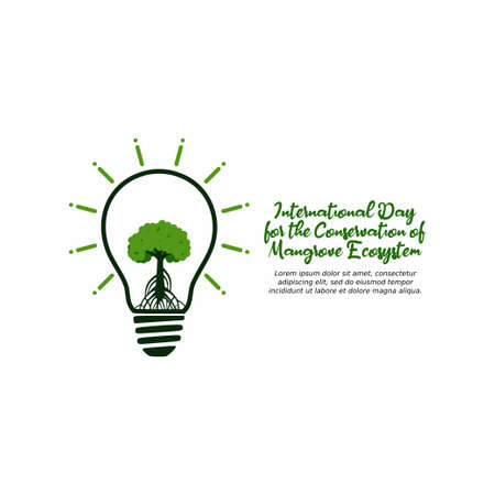 vector graphic of International Day for the Conservation of the Mangrove Ecosystem. flat design. flyer design.flat illustration.のイラスト素材