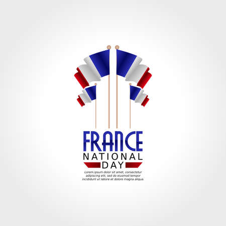 vector graphic of France national day good for France national day celebration. flat design. flyer design.flat illustration.のイラスト素材