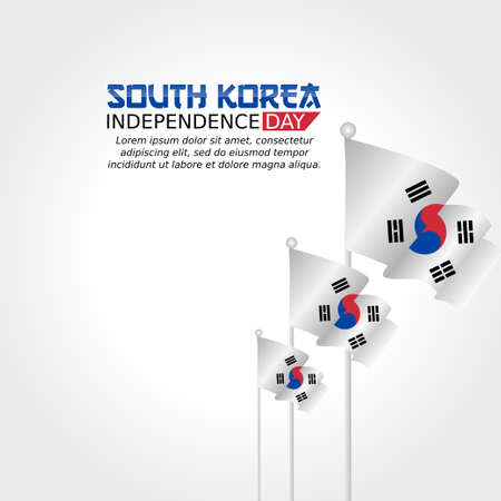 vector graphic of South Korea independence day good for South Korea independence day celebration. flat design. flyer design.flat illustration.のイラスト素材