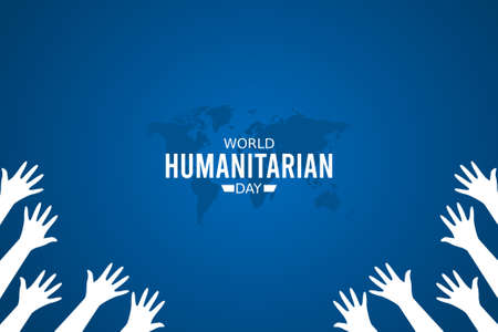 vector graphic of world humanitarian day good for world humanitarian day celebration. flat design. flyer design.flat illustration.のイラスト素材