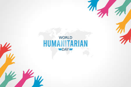 vector graphic of world humanitarian day good for world humanitarian day celebration. flat design. flyer design.flat illustration.のイラスト素材