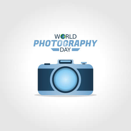 vector graphic of world photography day good for world photography day celebration. flat design....