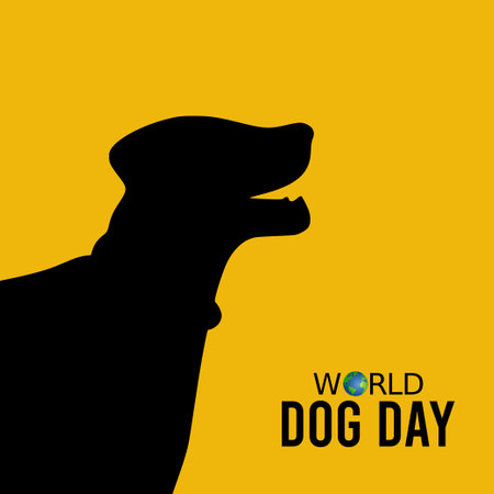 vector graphic of world dog day good for world dog day celebration. flat design. flyer design.flat illustration.のイラスト素材