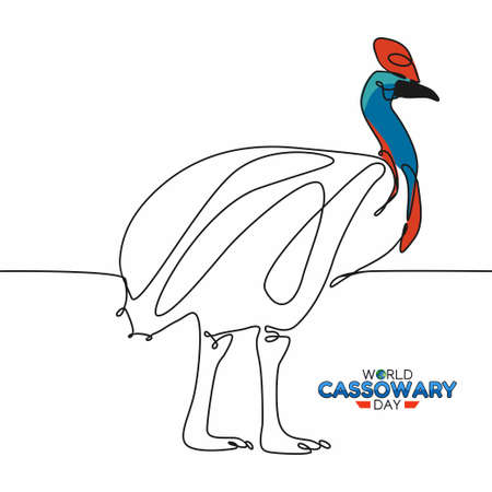 vector graphic of world cassowary day good for world cassowary day celebration. flat design. flyer design.flat illustration.のイラスト素材
