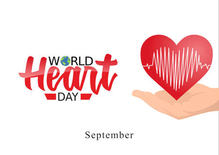 vector graphic of world heart day good for world heart day celebration. flat design. flyer design.flat illustration.のイラスト素材