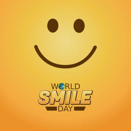 vector graphic of world smile day good for world smile day celebration. flat design. flyer design.flat illustration.のイラスト素材