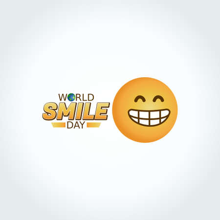vector graphic of world smile day good for world smile day celebration. flat design. flyer design.flat illustration.のイラスト素材