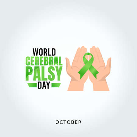 vector graphic of world cerebral palsy day good for world cerebral palsy day celebration. flat design. flyer design.flat illustration.のイラスト素材