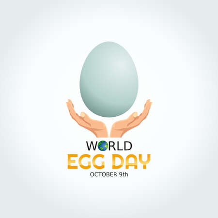 vector graphic of world egg day good for world egg day celebration. flat design. flyer design.flat illustration.のイラスト素材