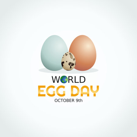 vector graphic of world egg day good for world egg day celebration. flat design. flyer design.flat illustration.のイラスト素材