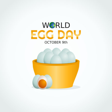vector graphic of world egg day good for world egg day celebration. flat design. flyer design.flat illustration.のイラスト素材