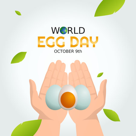 vector graphic of world egg day good for world egg day celebration. flat design. flyer design.flat illustration.のイラスト素材