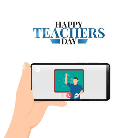 vector graphic of happy teachers day good for happy teachers day celebration. flat design. flyer design.flat illustration.のイラスト素材