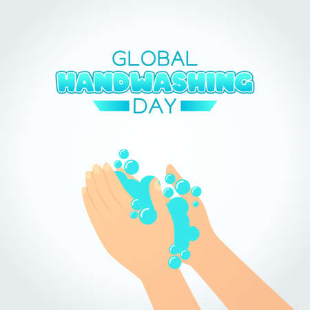 vector graphic of global handwashing day good for global handwashing day celebration. flat design. flyer design.flat illustration.のイラスト素材