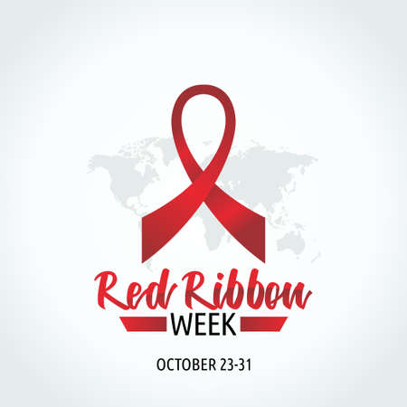vector graphic of red ribbon week good for red ribbon week celebration. flat design. flyer design.flat illustration.のイラスト素材