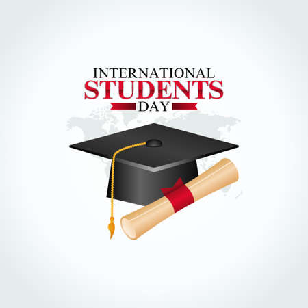 vector graphic of International students day good for International students day celebration. flat design. flyer design.flat illustration.のイラスト素材