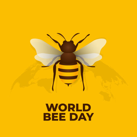 vector graphic of World Bee Day good for World Bee Day celebration. flat design. flyer design.flat illustration.のイラスト素材
