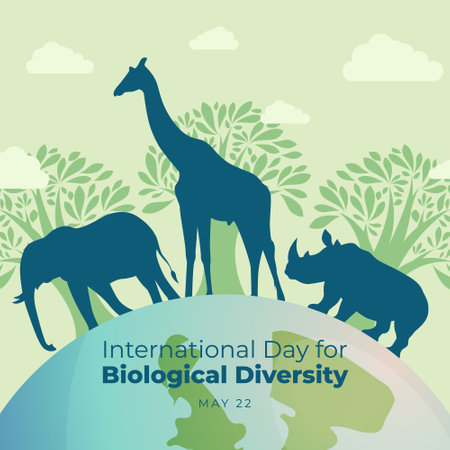 vector graphic of International Day for Biological Diversity good for International Day for Biological Diversity celebration. flat design. flyer design.flat illustration.のイラスト素材
