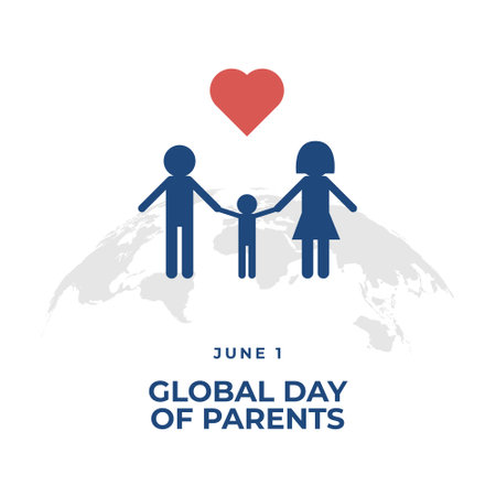 vector graphic of global day of parents good for global day of parents celebration. flat design. flyer design.flat illustration.のイラスト素材