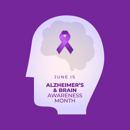 vector graphic of Alzheimer and Brain Awareness Month good for Alzheimer and Brain Awareness Month celebration. flat design. flyer design.flat illustration.のイラスト素材