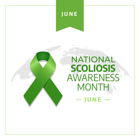 vector graphic of National Scoliosis Awareness Month good for National Scoliosis Awareness Month celebration. flat design. flyer design.flat illustration.のイラスト素材