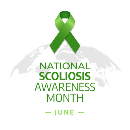 vector graphic of National Scoliosis Awareness Month good for National Scoliosis Awareness Month celebration. flat design. flyer design.flat illustration.のイラスト素材