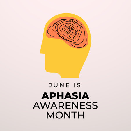 vector graphic of National Aphasia Awareness Month good for National Aphasia Awareness Month celebration. flat design. flyer design.flat illustration.のイラスト素材