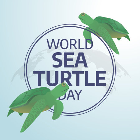 vector graphic of World Sea Turtle Day good for World Sea Turtle Day celebration. flat design. flyer design.flat illustration.のイラスト素材
