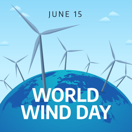 vector graphic of World Wind Day good for World Wind Day celebration. flat design. flyer design.flat illustration.のイラスト素材