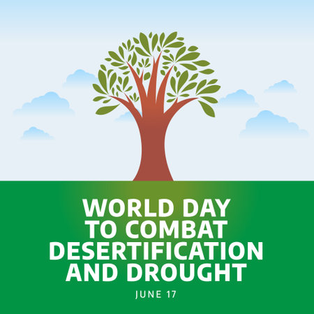 vector graphic of World Day to Combat Desertification and Drought good for World Day to Combat Desertification and Drought celebration. flat design. flyer design.flat illustration.のイラスト素材