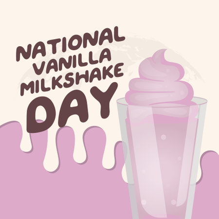 vector graphic of National Vanilla Milkshake Day good for National Vanilla Milkshake Day celebration. flat design. flyer design.flat illustration.のイラスト素材
