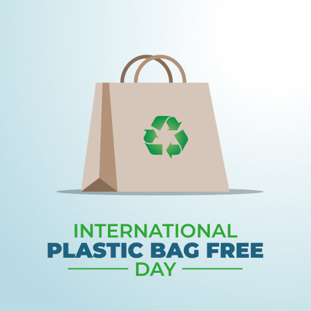 vector graphic of International Plastic Bag Free Day good for International Plastic Bag Free Day celebration. flat design. flyer design.flat illustration.のイラスト素材