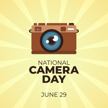 vector graphic of National Camera Day good for National Camera Day celebration. flat design. flyer design.flat illustration.のイラスト素材
