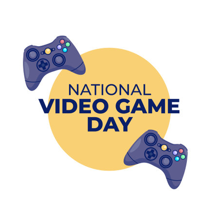 vector graphic of National Video Game Day good for National Video Game Day celebration. flat design. flyer design.flat illustration.のイラスト素材
