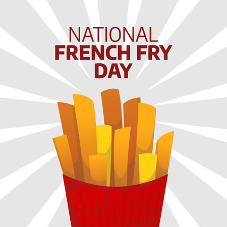 vector graphic of National French Fry Day good for National French Fry Day celebration. flat design. flyer design.flat illustration.のイラスト素材