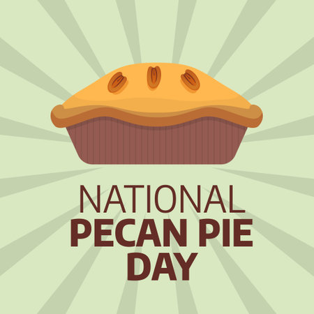 vector graphic of National Pecan Pie Day good for National Pecan Pie Day celebration. flat design. flyer design.flat illustration.のイラスト素材
