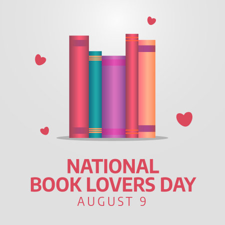 vector graphic of National Book Lovers Day good for National Book Lovers Day celebration. flat design. flyer design.flat illustration.のイラスト素材
