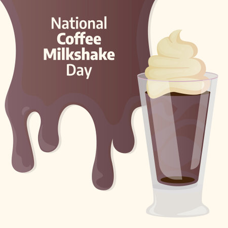 vector graphic of National Coffee Milkshake Day good for National Coffee Milkshake Day celebration. flat design. flyer design.flat illustration.のイラスト素材