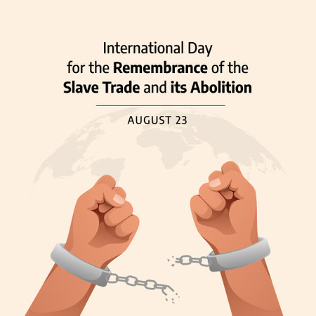 vector graphic of International Day for the Remembrance of the Slave Trade and its Abolition celebration. flat design. flyer design.flat illustration.のイラスト素材
