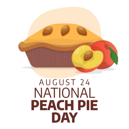 vector graphic of National Peach Pie Day good for National Peach Pie Day celebration. flat design. flyer design.flat illustration.のイラスト素材