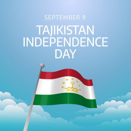 vector graphic of Tajikistan Independence Day good for Tajikistan Independence Day celebration. flat design. flyer design.flat illustration.のイラスト素材