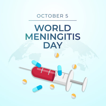 vector graphic of World Meningitis Day good for World Meningitis Day celebration. flat design. flyer design.flat illustration.のイラスト素材