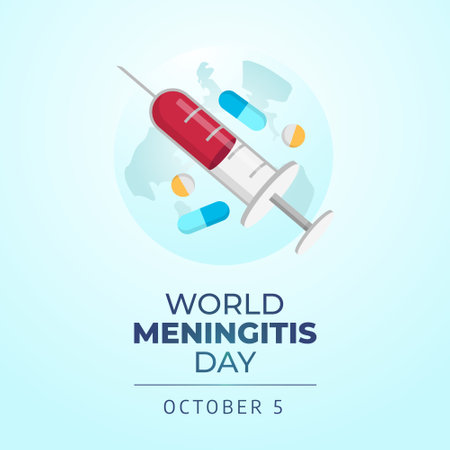 vector graphic of World Meningitis Day good for World Meningitis Day celebration. flat design. flyer design.flat illustration.のイラスト素材
