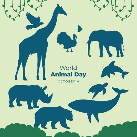 vector graphic of World Animal Day good for World Animal Day celebration. flat design. flyer...